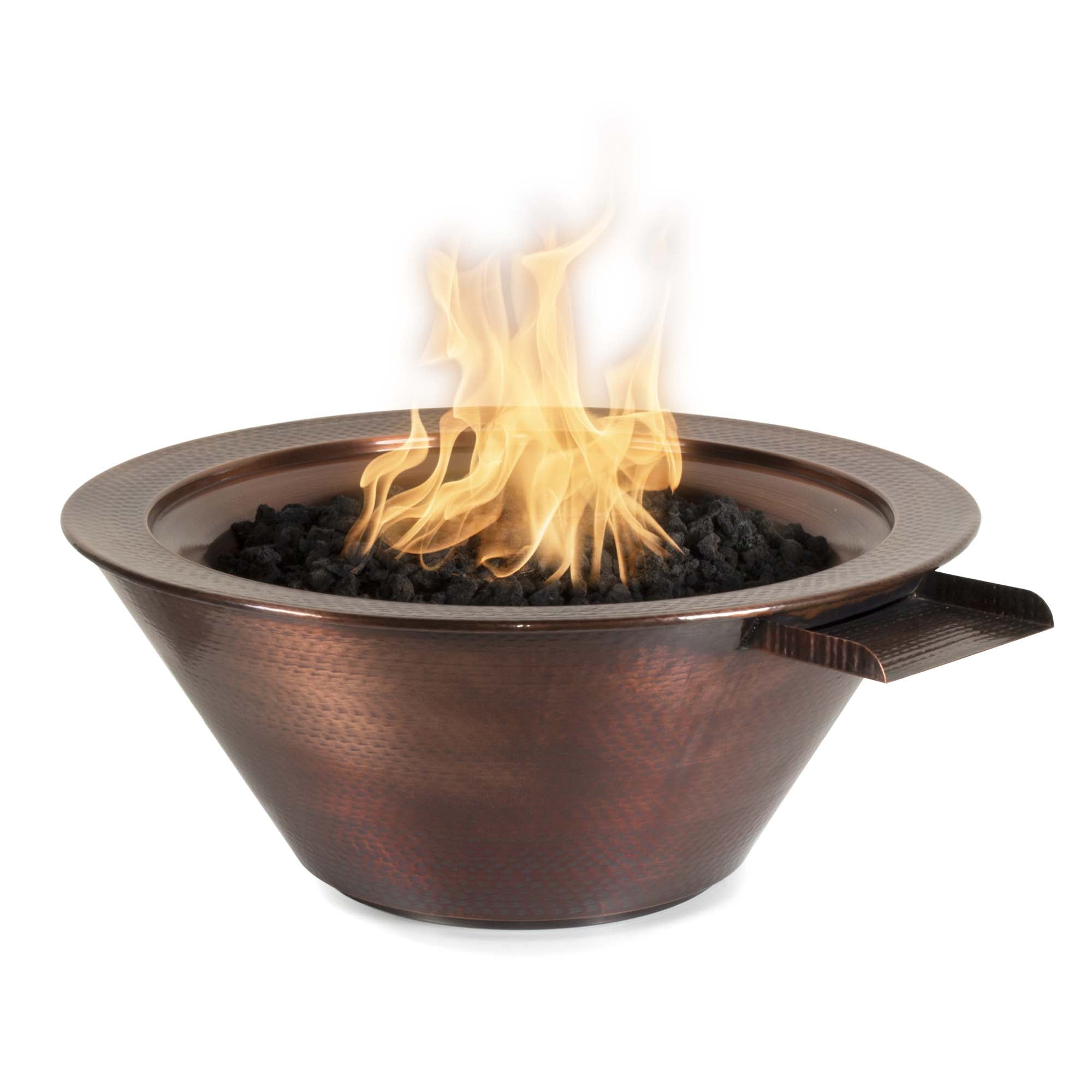 The Outdoor Plus Hammered Copper Round Cazo Fire and Water Bowl