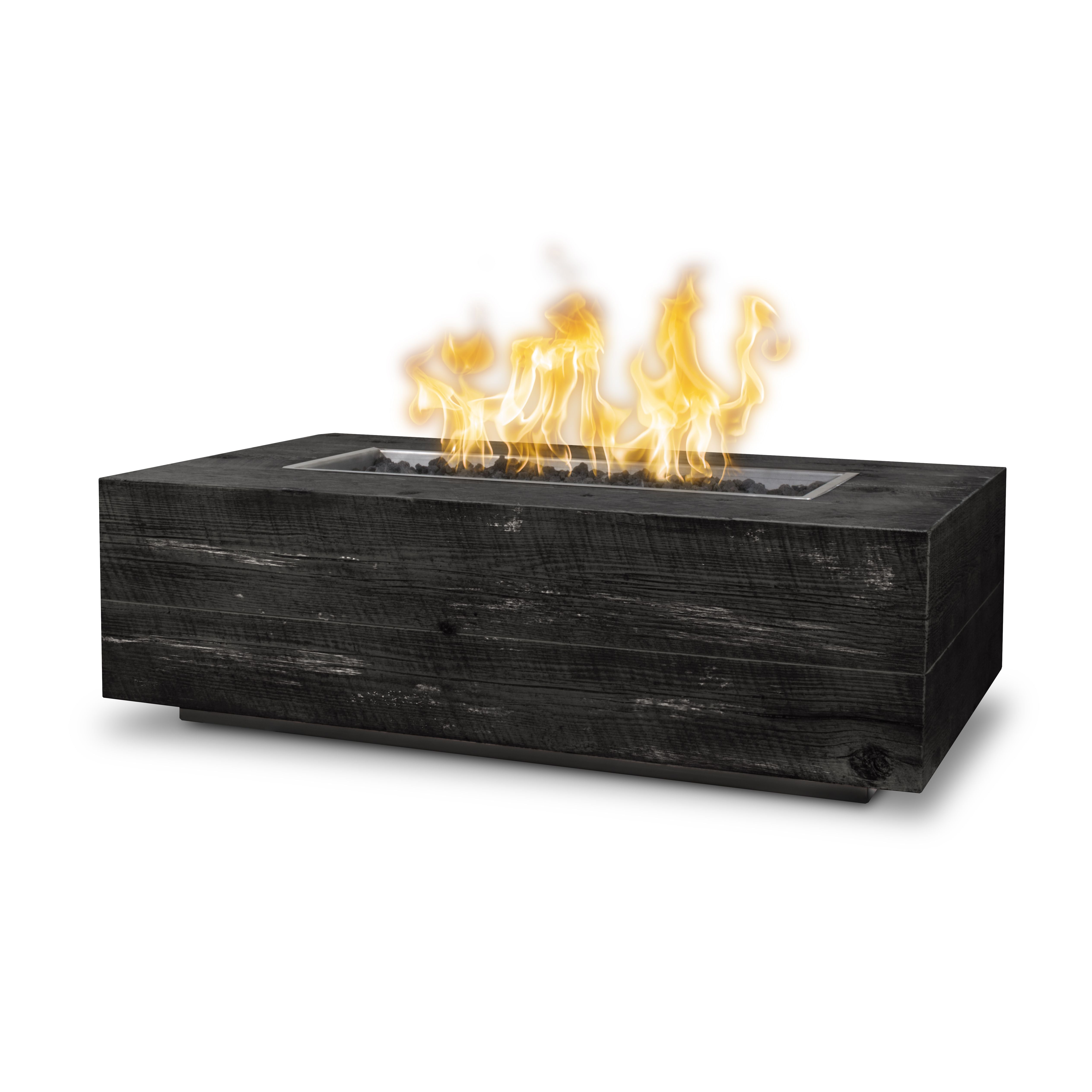 The Outdoor Plus Rectangle Coronado Concrete Wood Grain Fire Pit