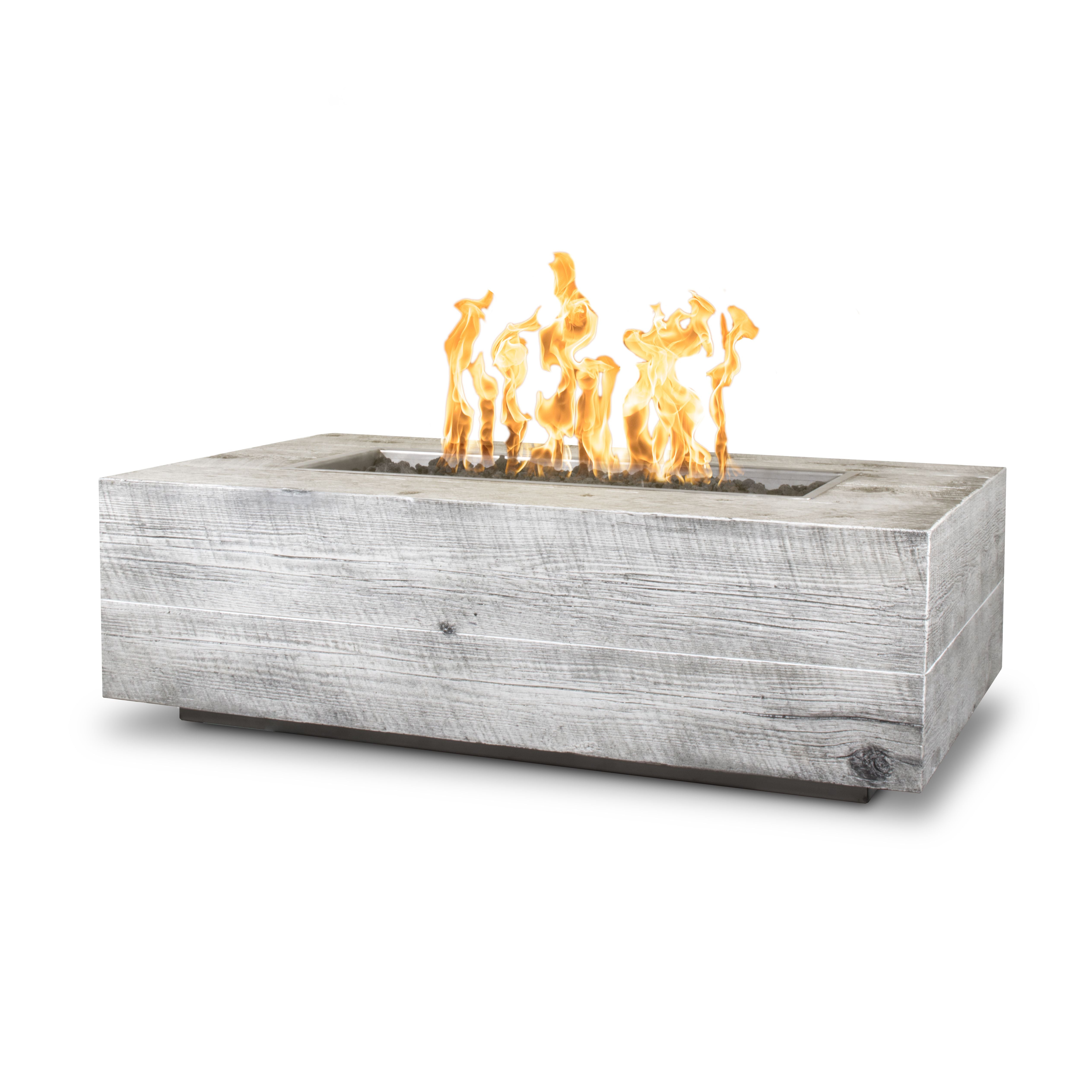The Outdoor Plus Rectangle Coronado Concrete Wood Grain Fire Pit