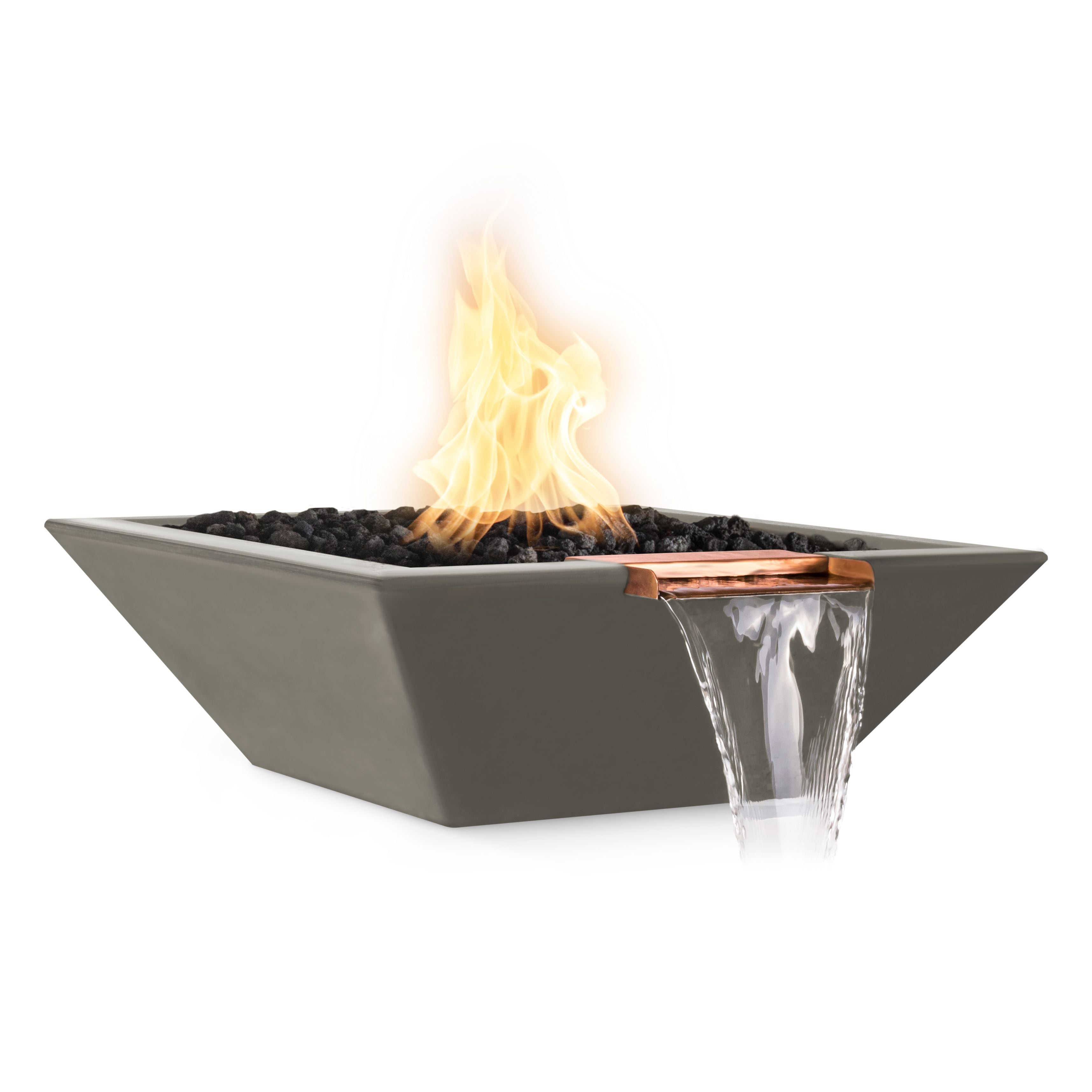 The Outdoor Plus GFRC Concrete Square Maya Fire and Water Bowl