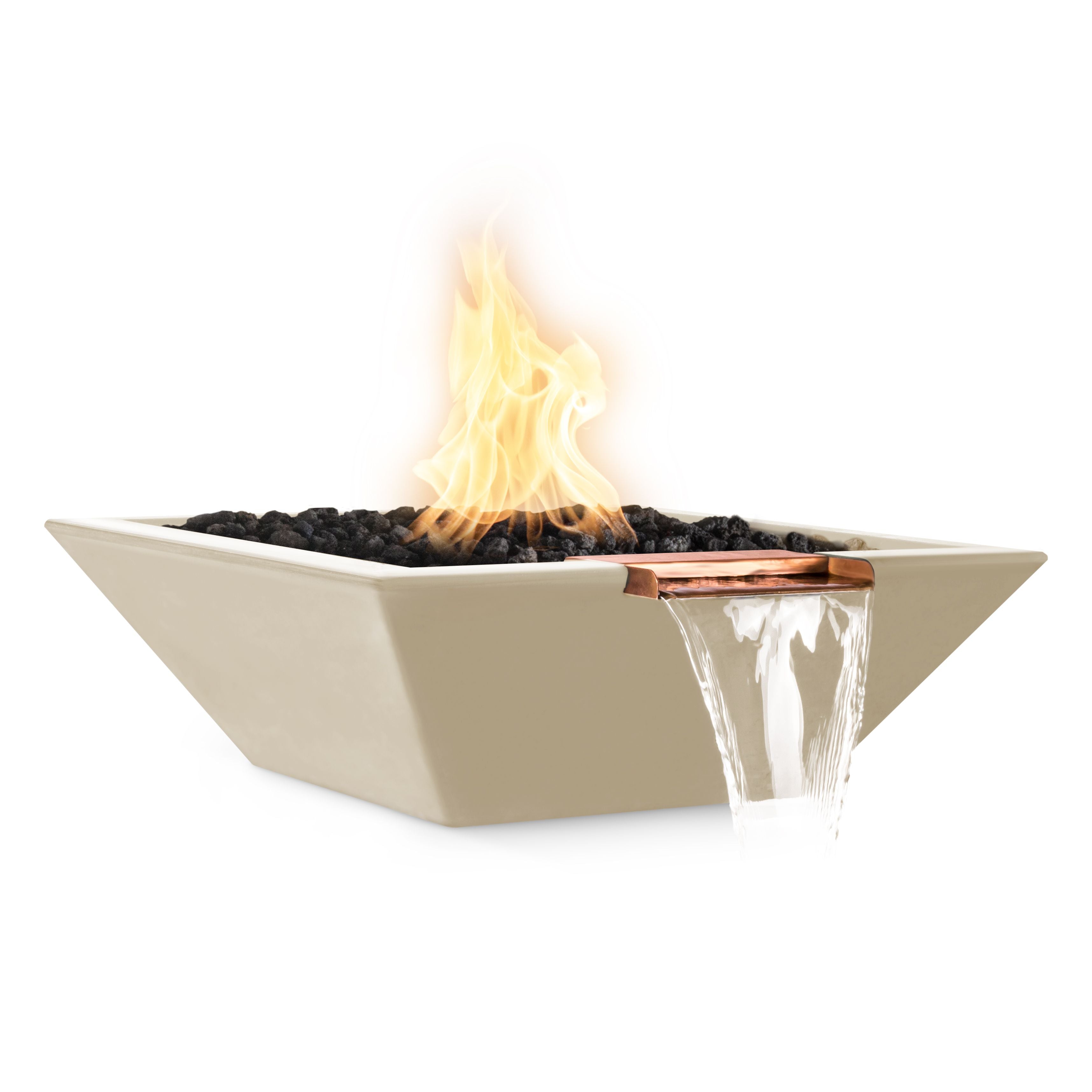 The Outdoor Plus GFRC Concrete Square Maya Fire and Water Bowl