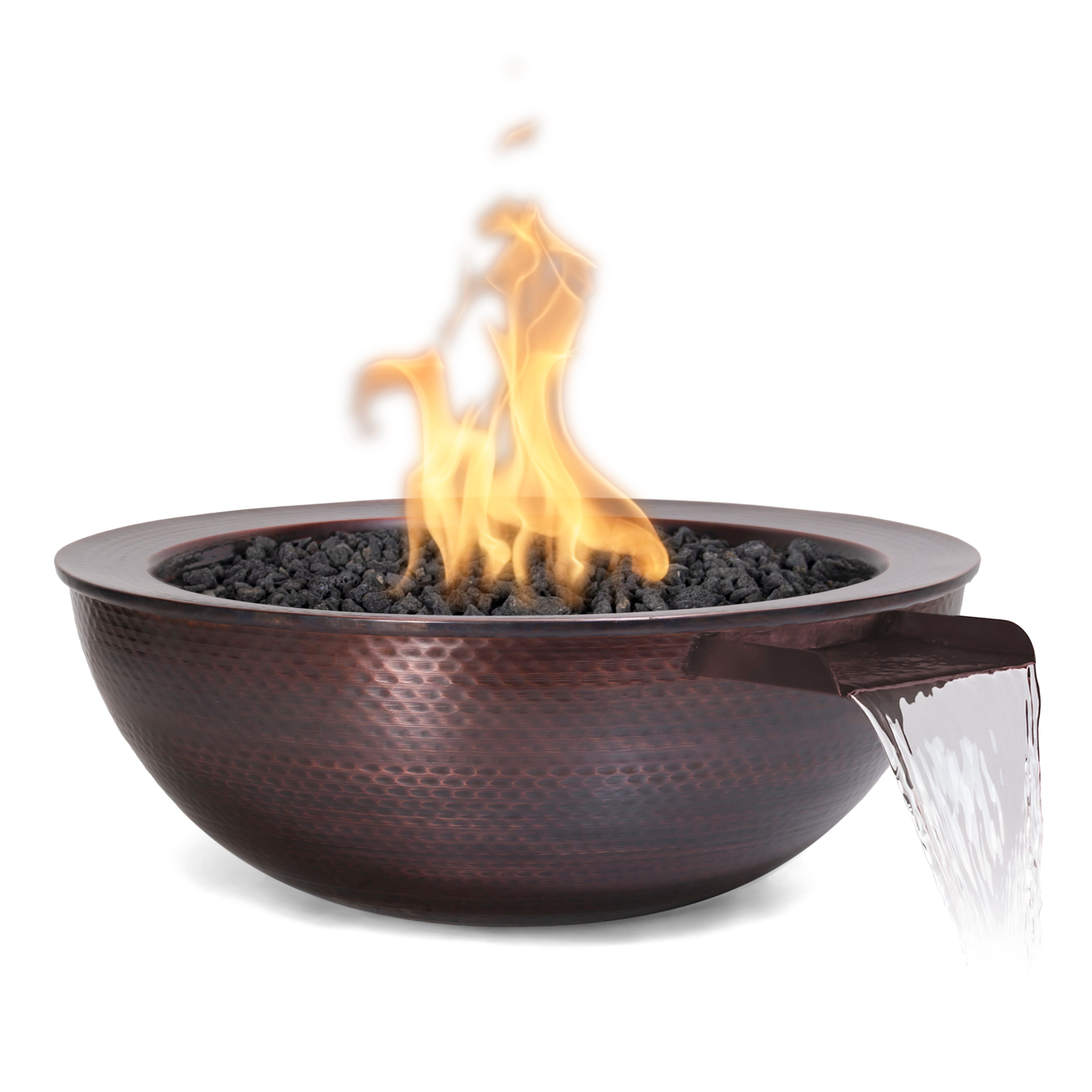 The Outdoor Plus Hammered Copper Round Sedona Fire and Water Bowl