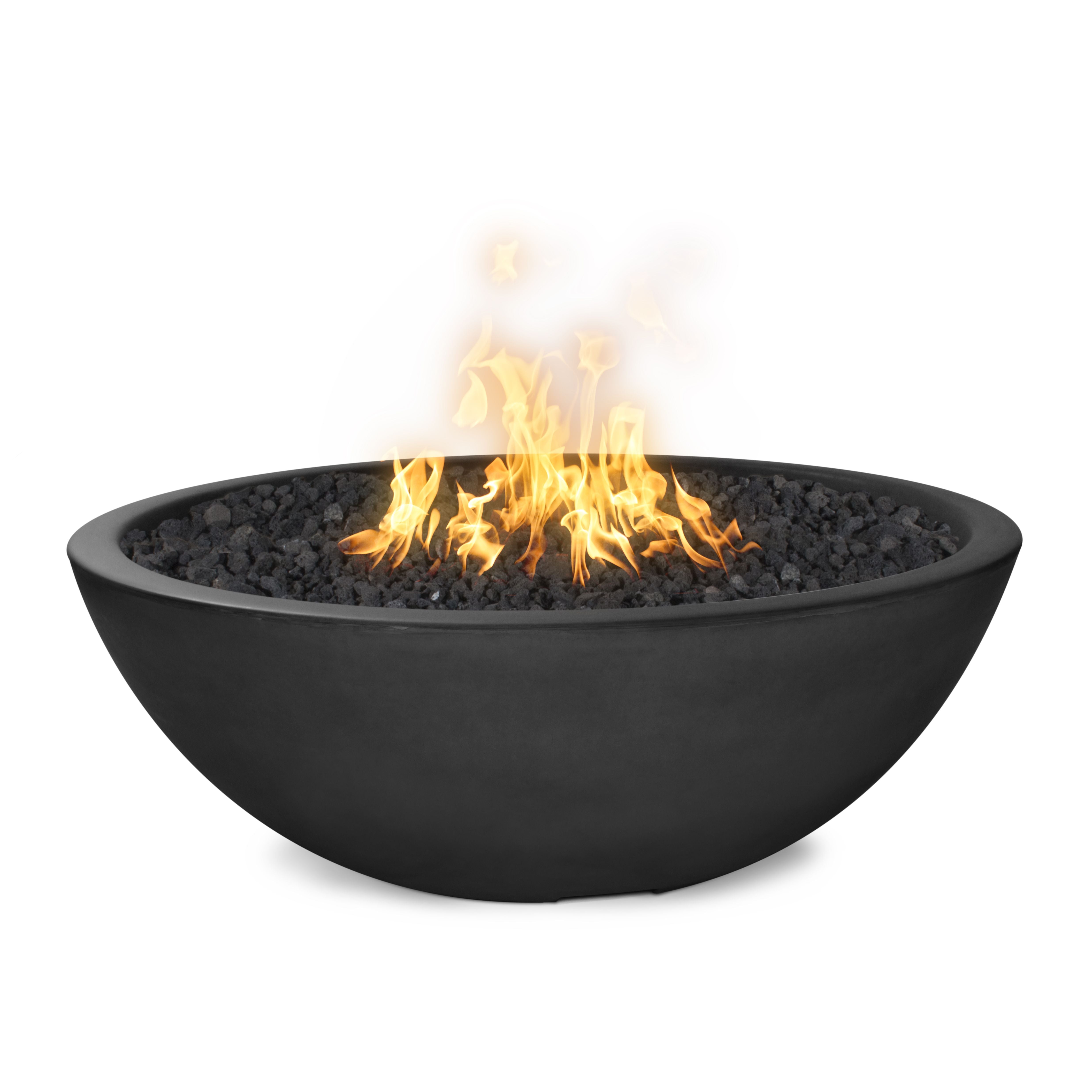 The Outdoor Plus Round Sedona Concrete Fire Pit Narrow Edge