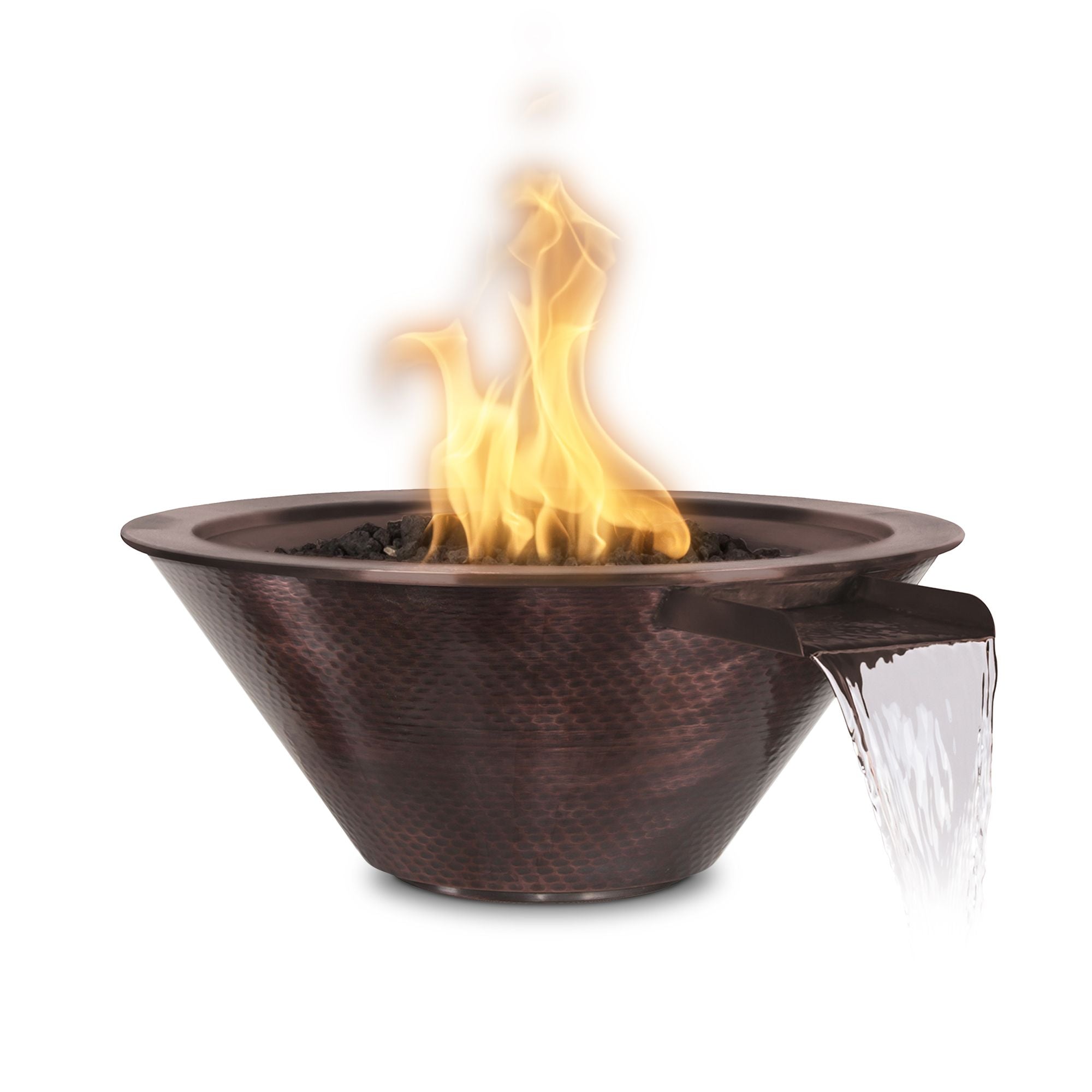 The Outdoor Plus Hammered Copper Round Cazo Fire and Water Bowl