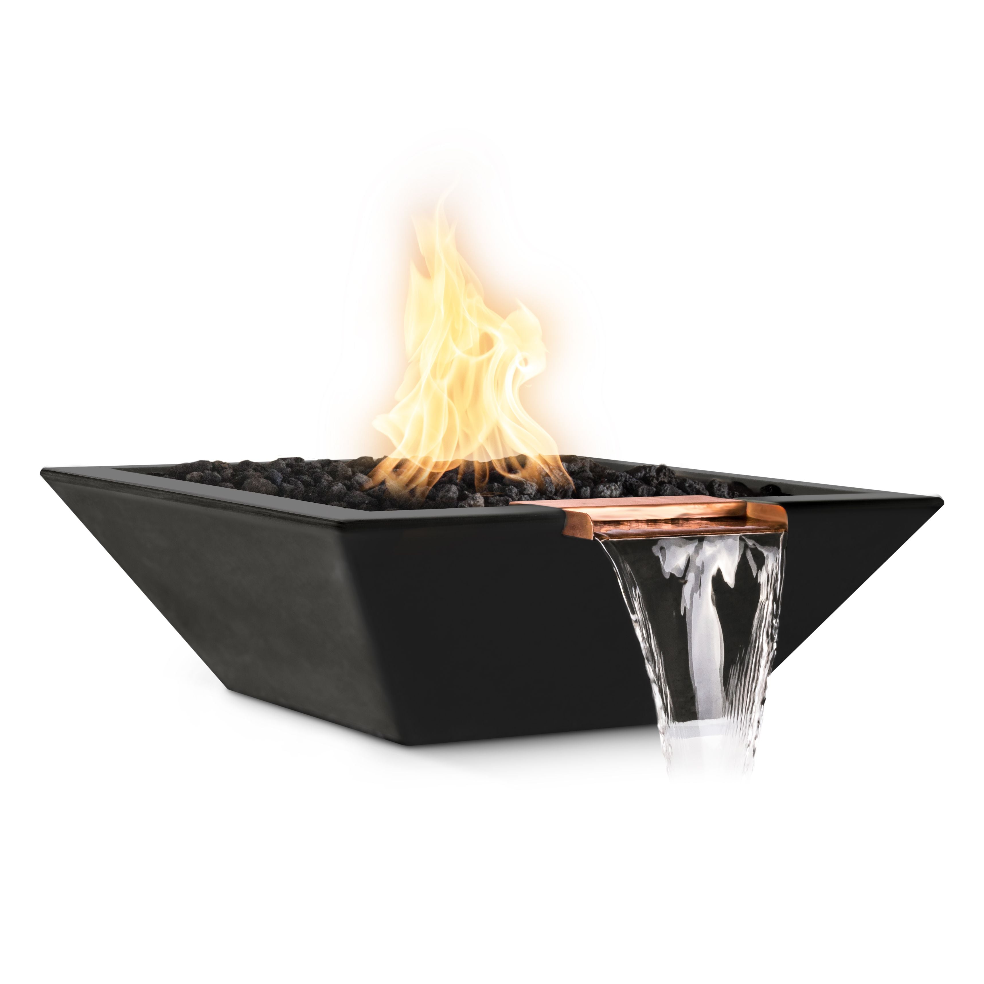 The Outdoor Plus GFRC Concrete Square Maya Fire and Water Bowl