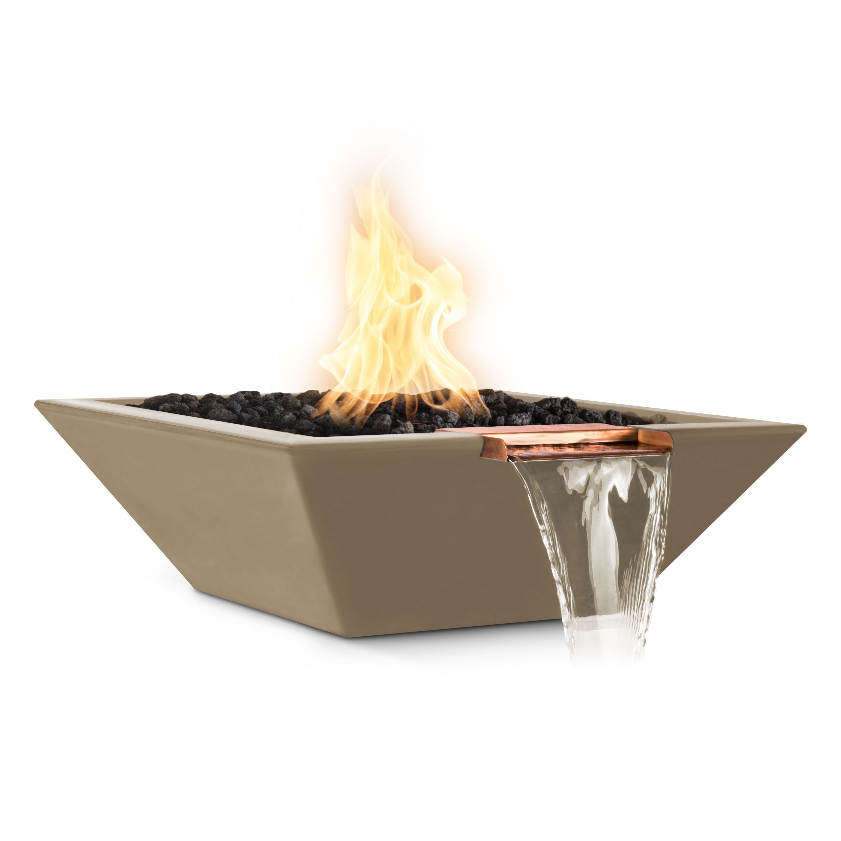 The Outdoor Plus GFRC Concrete Square Maya Fire and Water Bowl