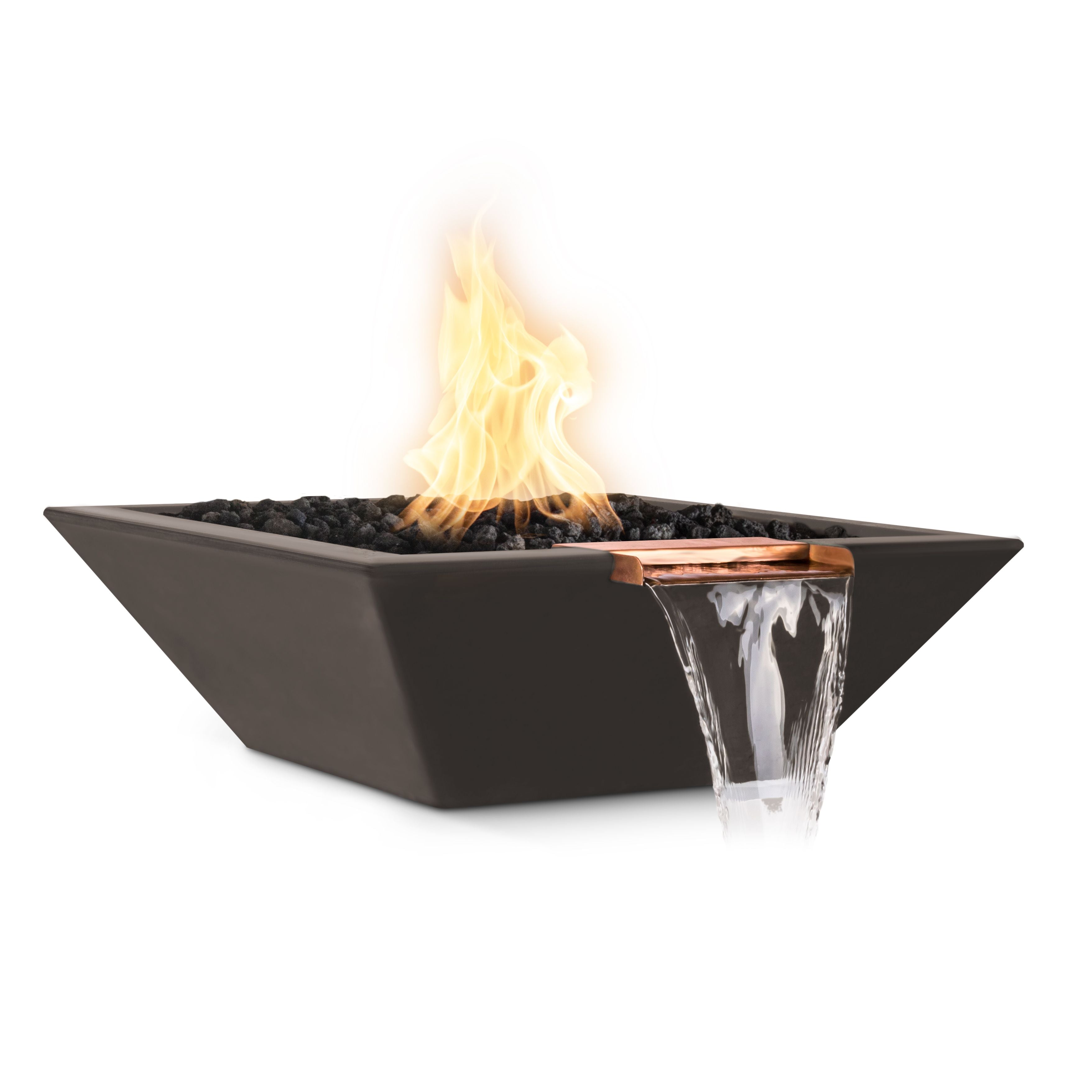 The Outdoor Plus GFRC Concrete Square Maya Fire and Water Bowl