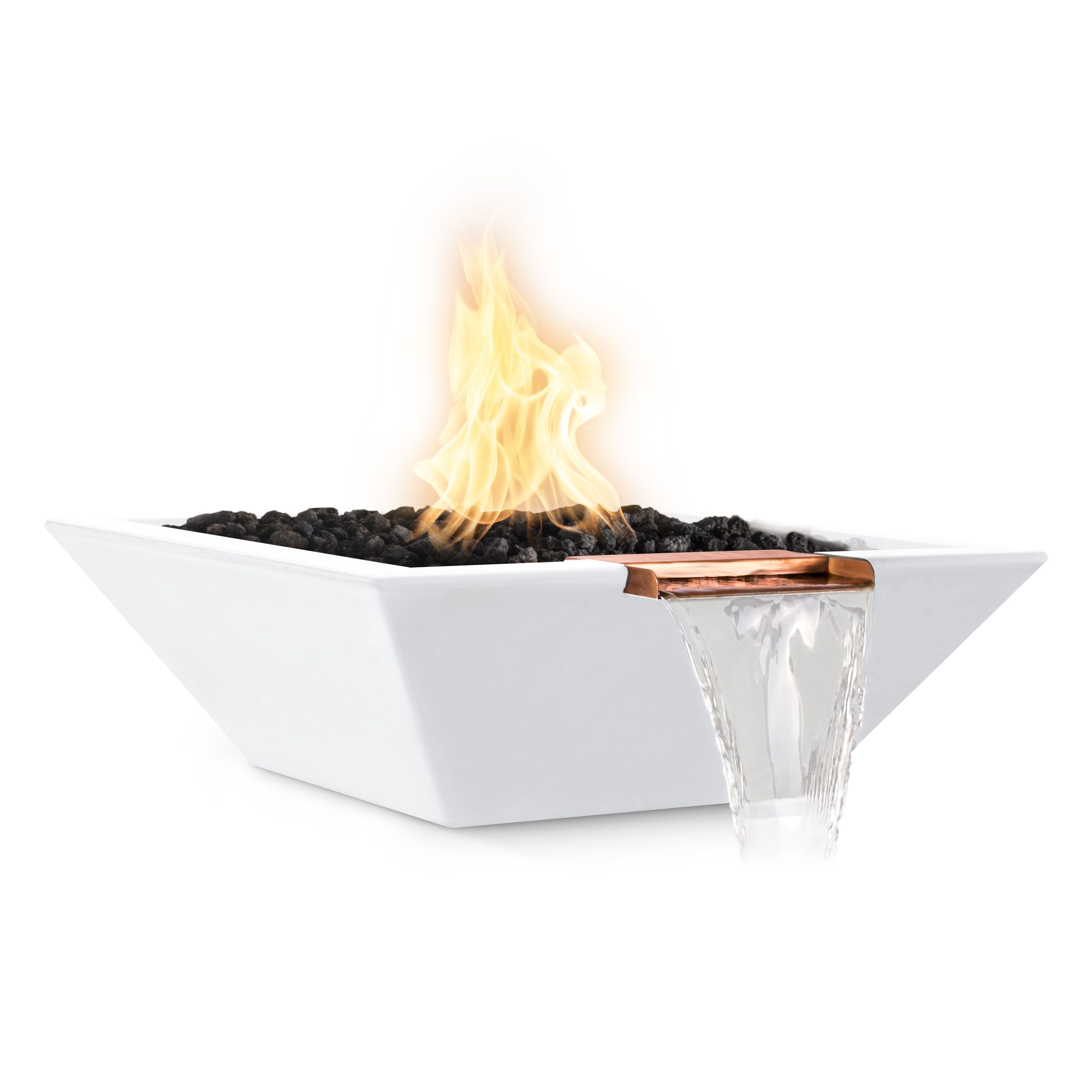 The Outdoor Plus GFRC Concrete Square Maya Fire and Water Bowl