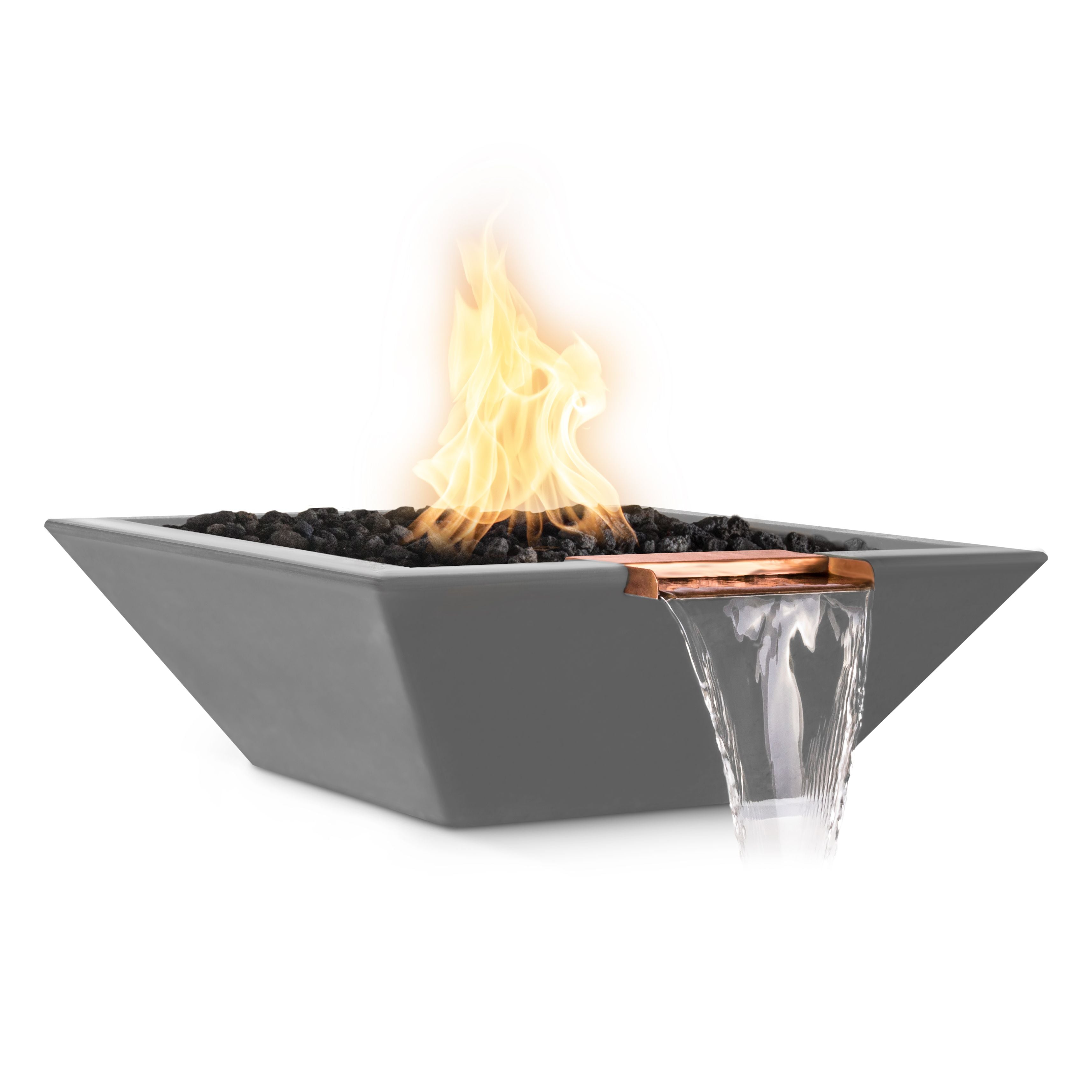 The Outdoor Plus GFRC Concrete Square Maya Fire and Water Bowl