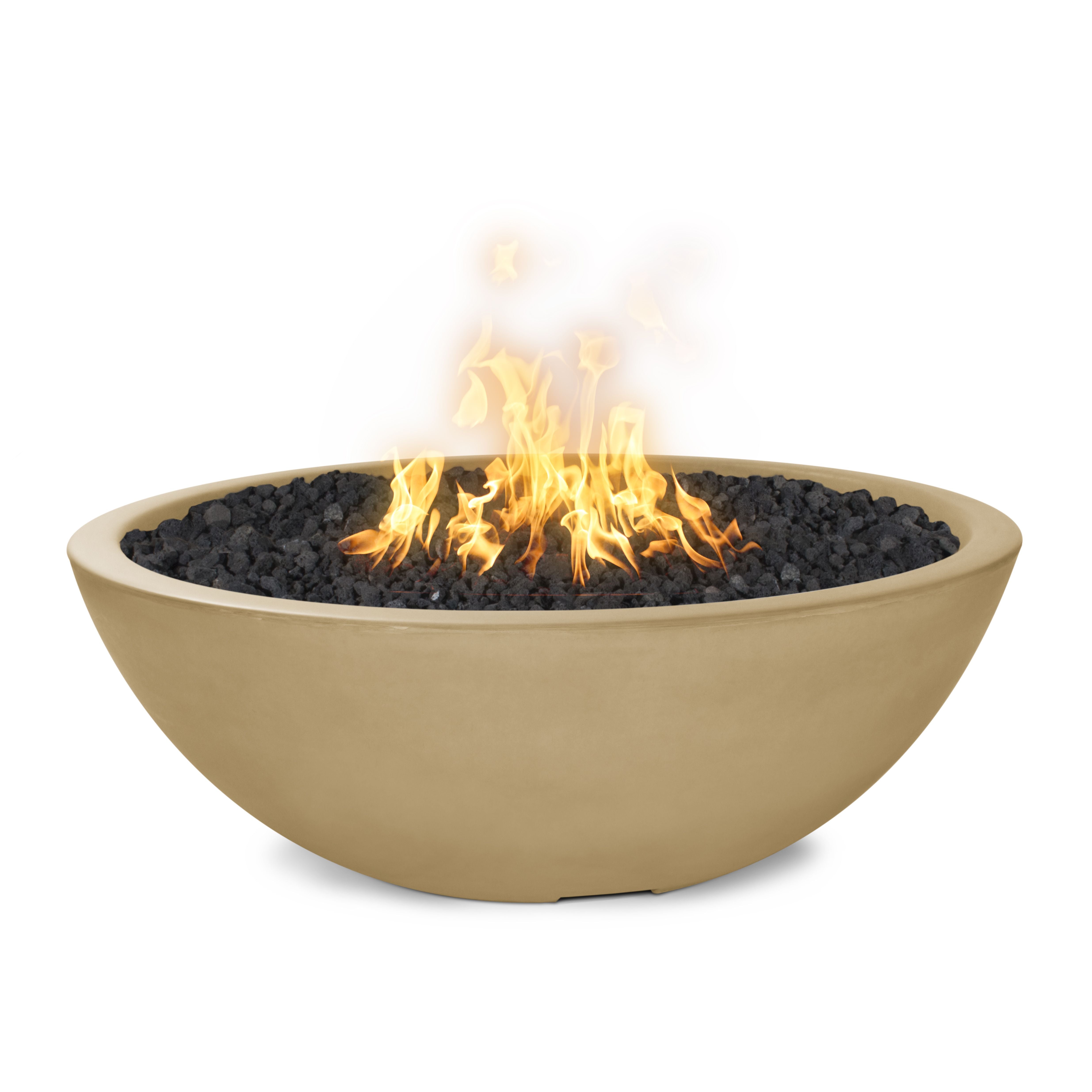 The Outdoor Plus Round Sedona Concrete Fire Pit Narrow Edge